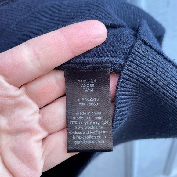 John Varvatos LUXE Navy Wool Hoodie Sweater, size XXL - Picture 6 of 8